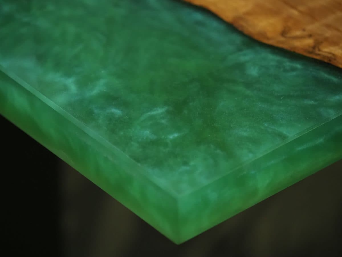 Green epoxy macro detail